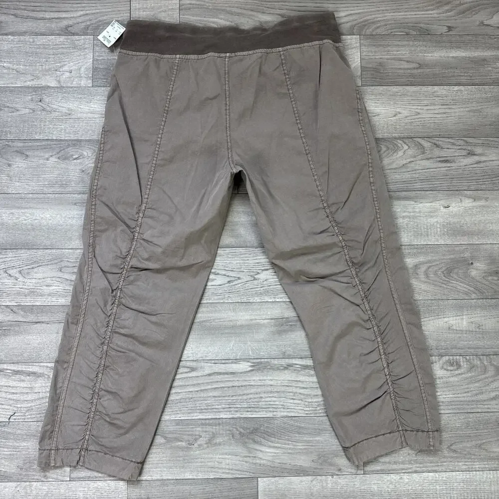 XCVI Mind Set Straight Leg Cropped Pants Pull On Stretch Brown sz M - Picture 6 of 7